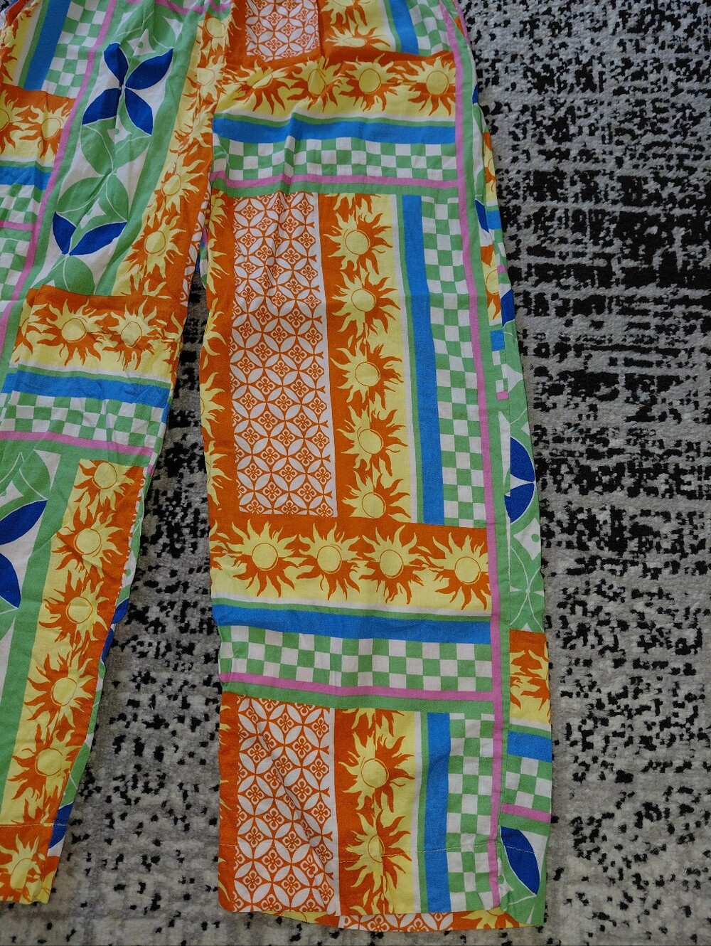 Christian Siriano New York Patchwork Wide Leg Pants Medium | Colorful Boho CC - Picture 4 of 10